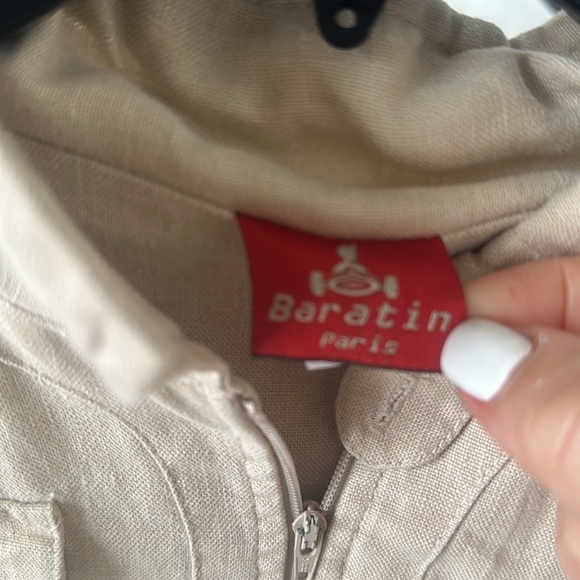 100% Linen “Baratin Paris” Zippered Lightweight Jacket - Picture 7 of 8